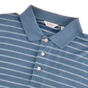 Turnbury Polo Shirt Mens‎ Medium Blue Striped Short Sleeve Cotton Casual Top